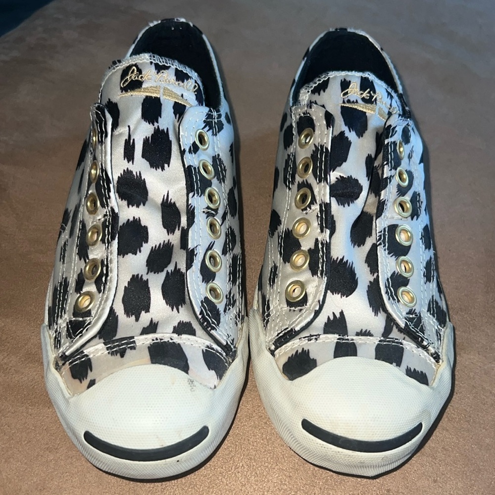 Converse Satin Leopard Print gold detailing Jack Purcell Casual Sneakers